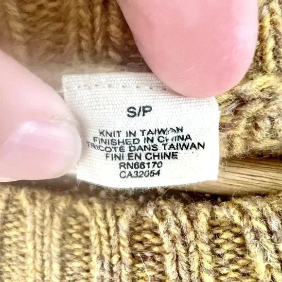 Anthropologie Moth Wool Pom Pom Mustard Yellow Wool Knit Pull Over Sweater Small - Picture 7 of 8